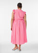 Robe midi &agrave; rayures avec coupe empire et volants, Rose, Model image number 1