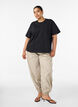 T-shirt coupe boxy en coton, Noir, Model image number 1