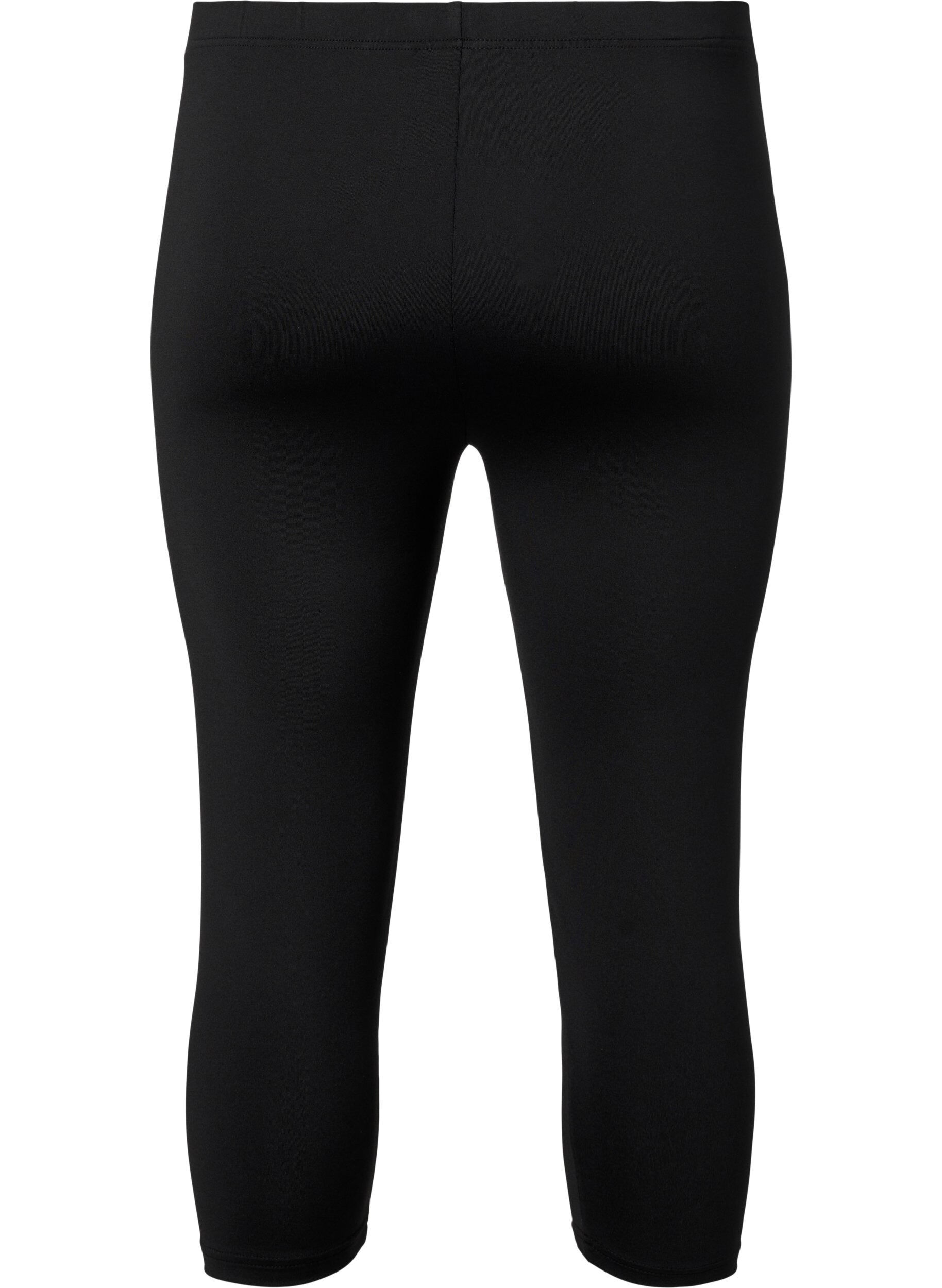 Zizzi2-pack van 3/4 leggings, Black / LEO AOP, Packshot image number 1