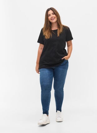 Lot de 2 T-shirt basiques en coton, Black/Black, Model image number 2