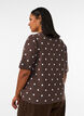 Gebreide blouse met korte mouwen en stippen, Bruin, Model image number 2