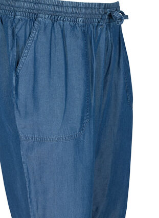 Losse broek in lyocell, Medium Blue Denim, Packshot image number 2
