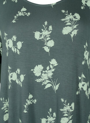 Chemise de nuit à manches courtes en viscose avec imprimé, Balsam Green AOP, Packshot image number 2