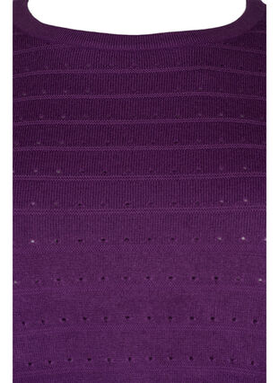 Blouse en maille texturée à col rond, Amaranth Purple, Packshot image number 2