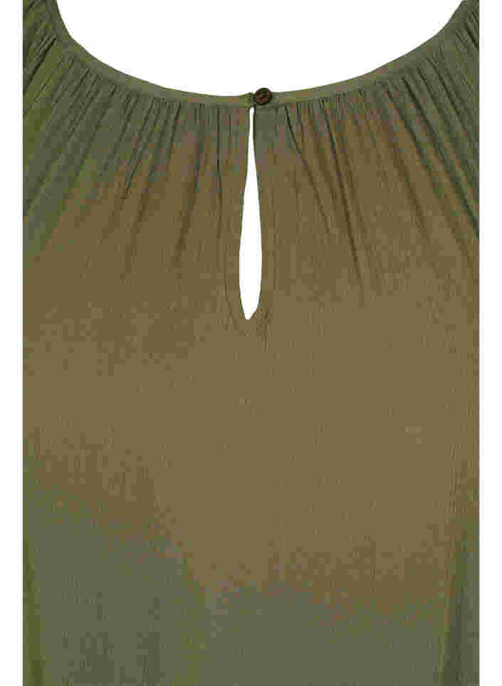 Viscose tuniek met 3/4 mouwen , Dusty Olive, Packshot image number 2