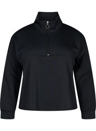 Sweatshirt van modalmix met hoge hals, Black, Packshot
