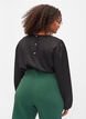 Blouse met lange mouwen en ronde hals, Black, Model image number 1