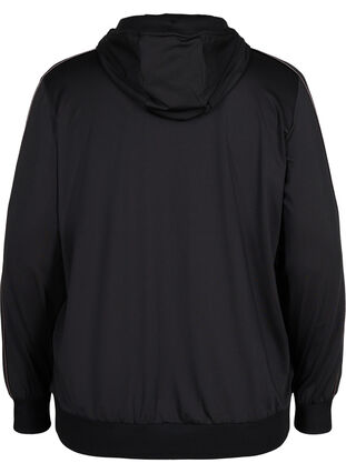 Cardigan de sport avec capuche et fermeture éclair, Black/Copper Lines, Packshot image number 1