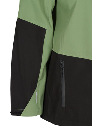 Veste de randonnée imperméable à capuche, Hedge Green Comb, Packshot image number 3