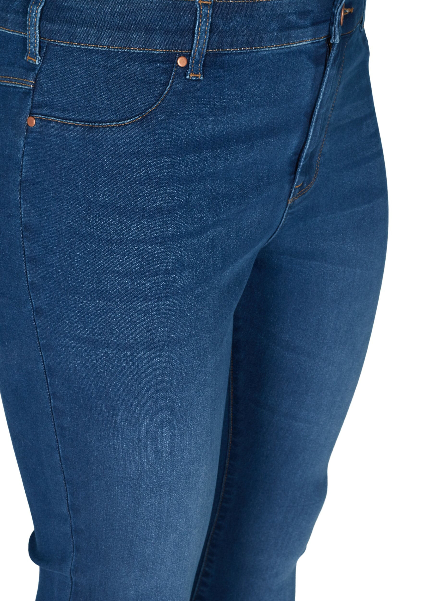 Zizzi Jeggings en coton m&eacute;lang&eacute;, Blue denim, Packshot image number 2