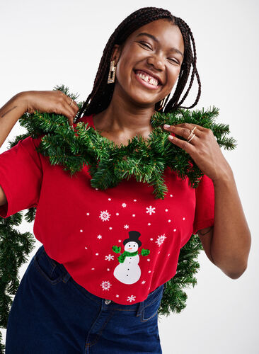 T-shirt de Noël à paillettes, Tango R. W. Snowman, Image image number 0