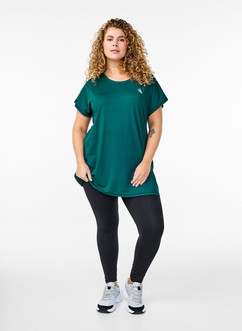 T-shirt long de sport, Vert, Model image number 1