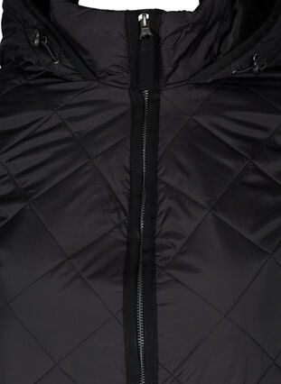 Veste thermique matelassée avec capuche et fermeture éclair, Black, Packshot image number 1