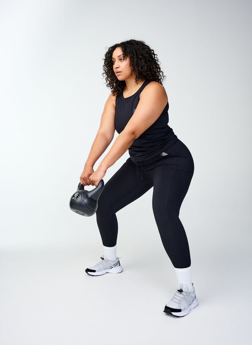  Collants d’entraînement 7/8 avec poches, Noir, Image image number 1
