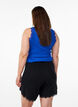 Lichte nachtshorts met ribde structuur en kanten afwerking, Zwart, Model image number 2