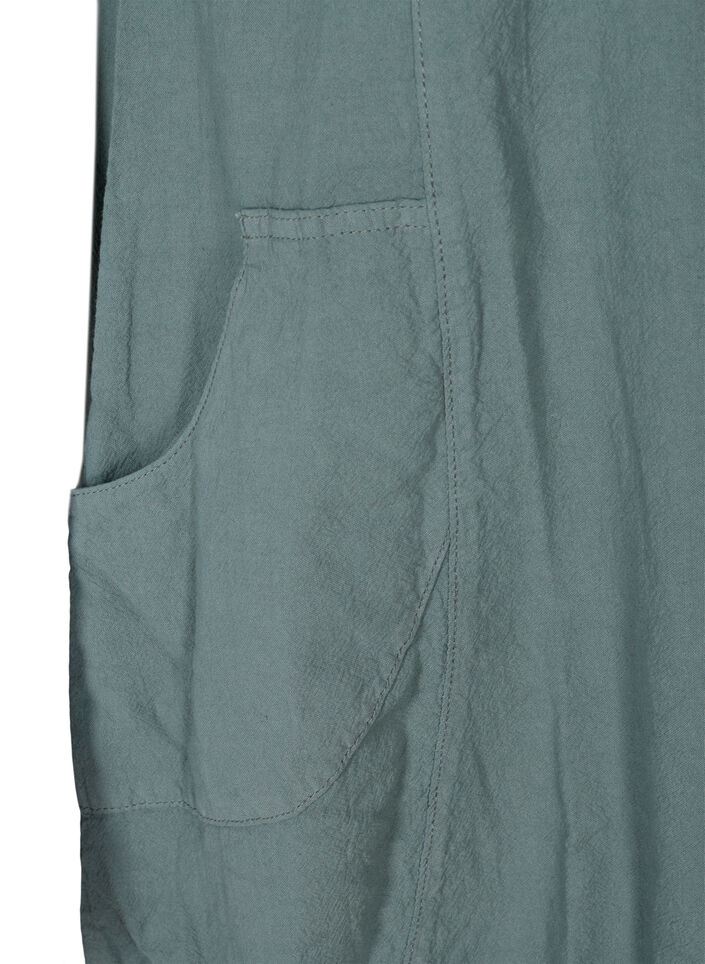 Katoenen jurk met korte mouwen, Groen, Packshot image number 3