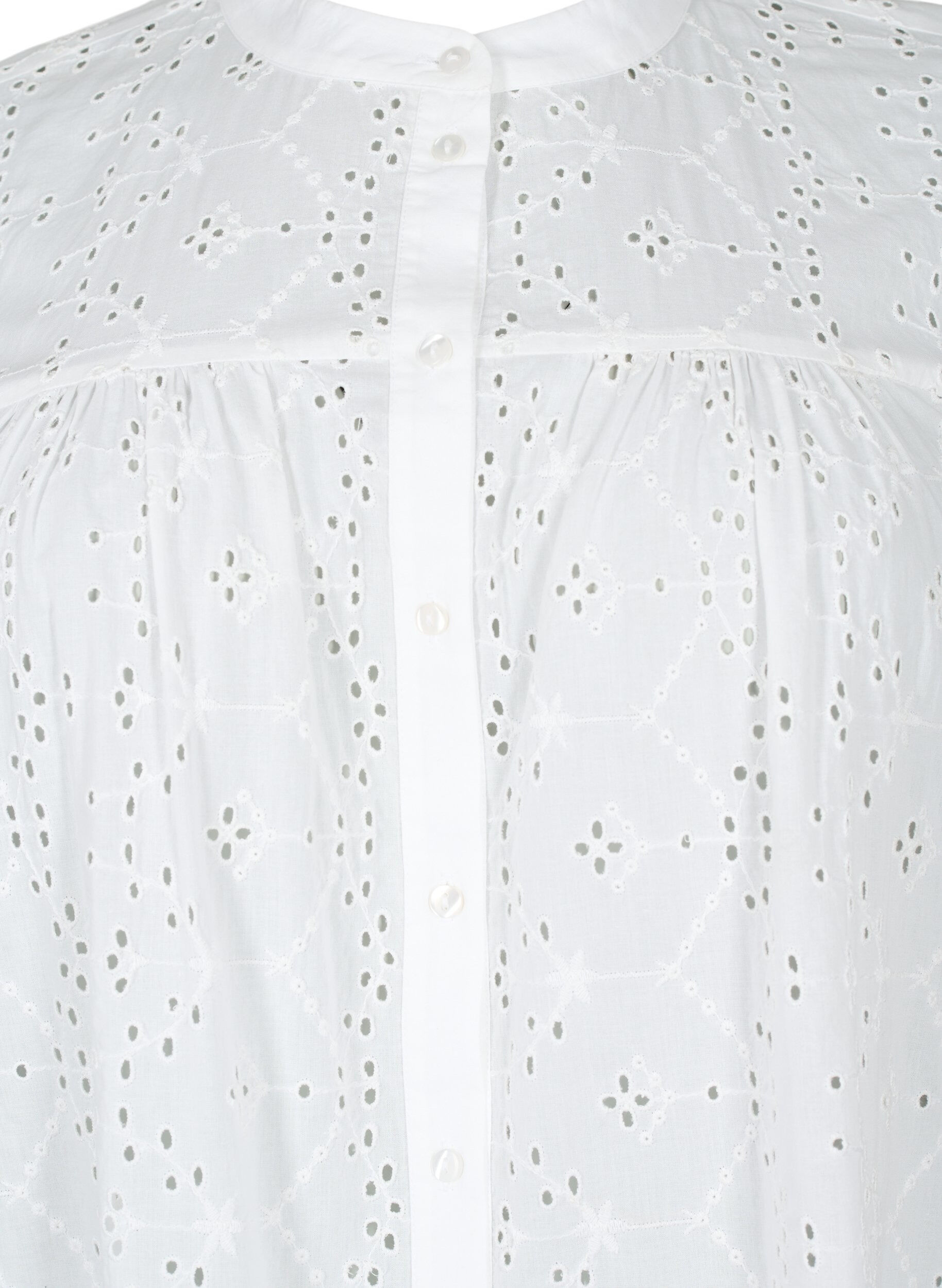 ZizziOverhemdjurk van katoen met broderie anglaise, Bright White, Packshot image number 2