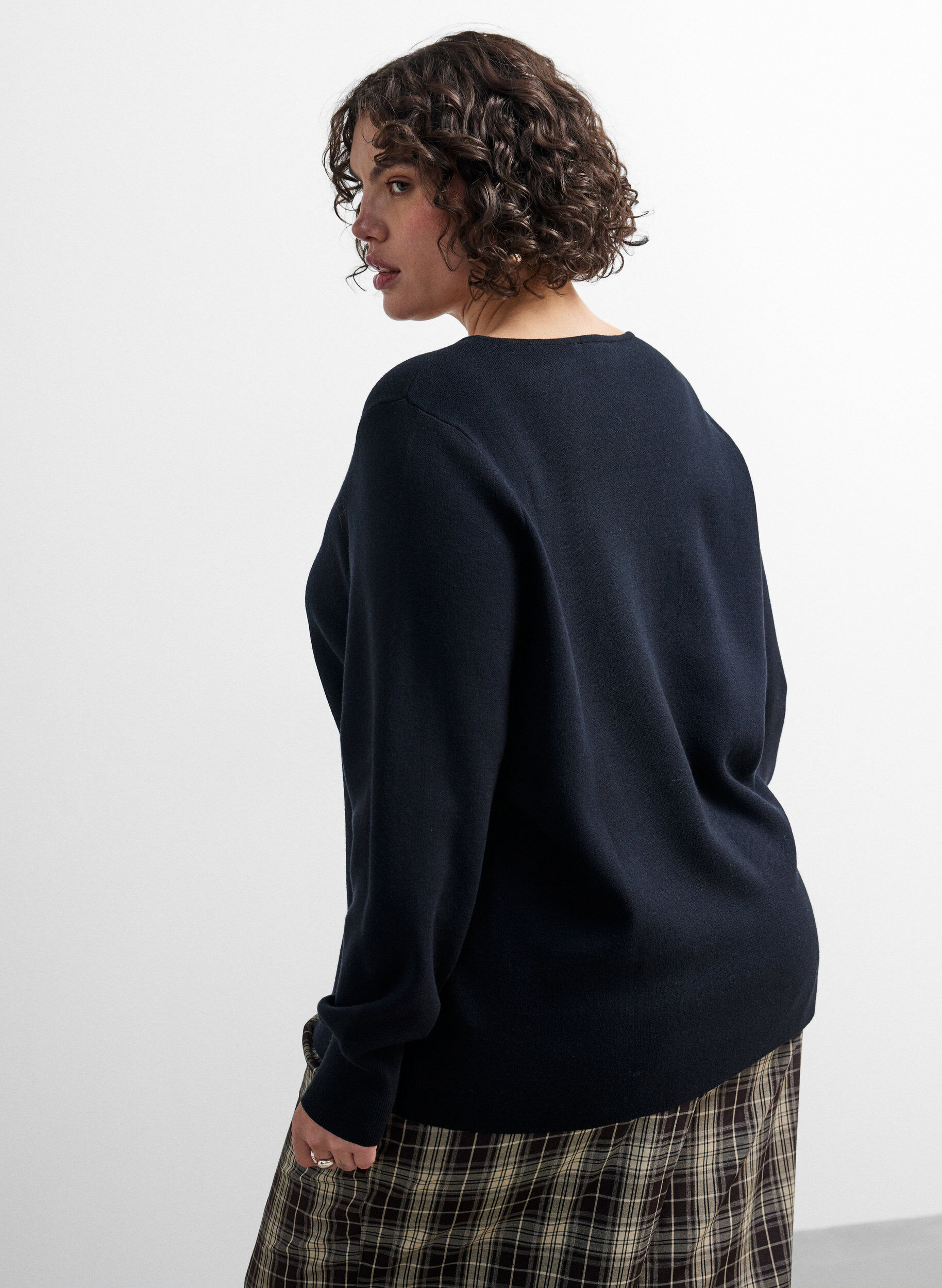 ZizziCardigan met 2-wegritsluiting, Zwart, Model image number 2