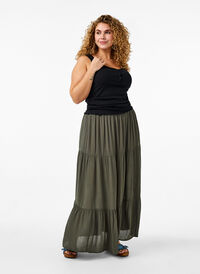 Lange rok met elastiek in de taille, Thyme, Model