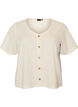 Katoenen blouse met structuur en knoopsluiting, Vanille, Packshot image number 0