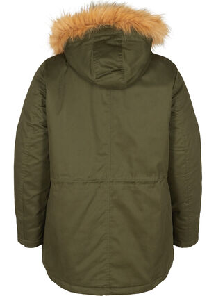Short parka jacket with faux-fur hood, Forest Night, Packshot image number 1