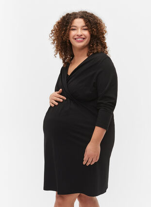 Robe de grossesse en coton, Black, Model image number 0