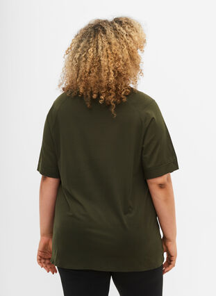 Trainings-T-shirt met korte mouwen en ronde hals, Forest Night, Model image number 1