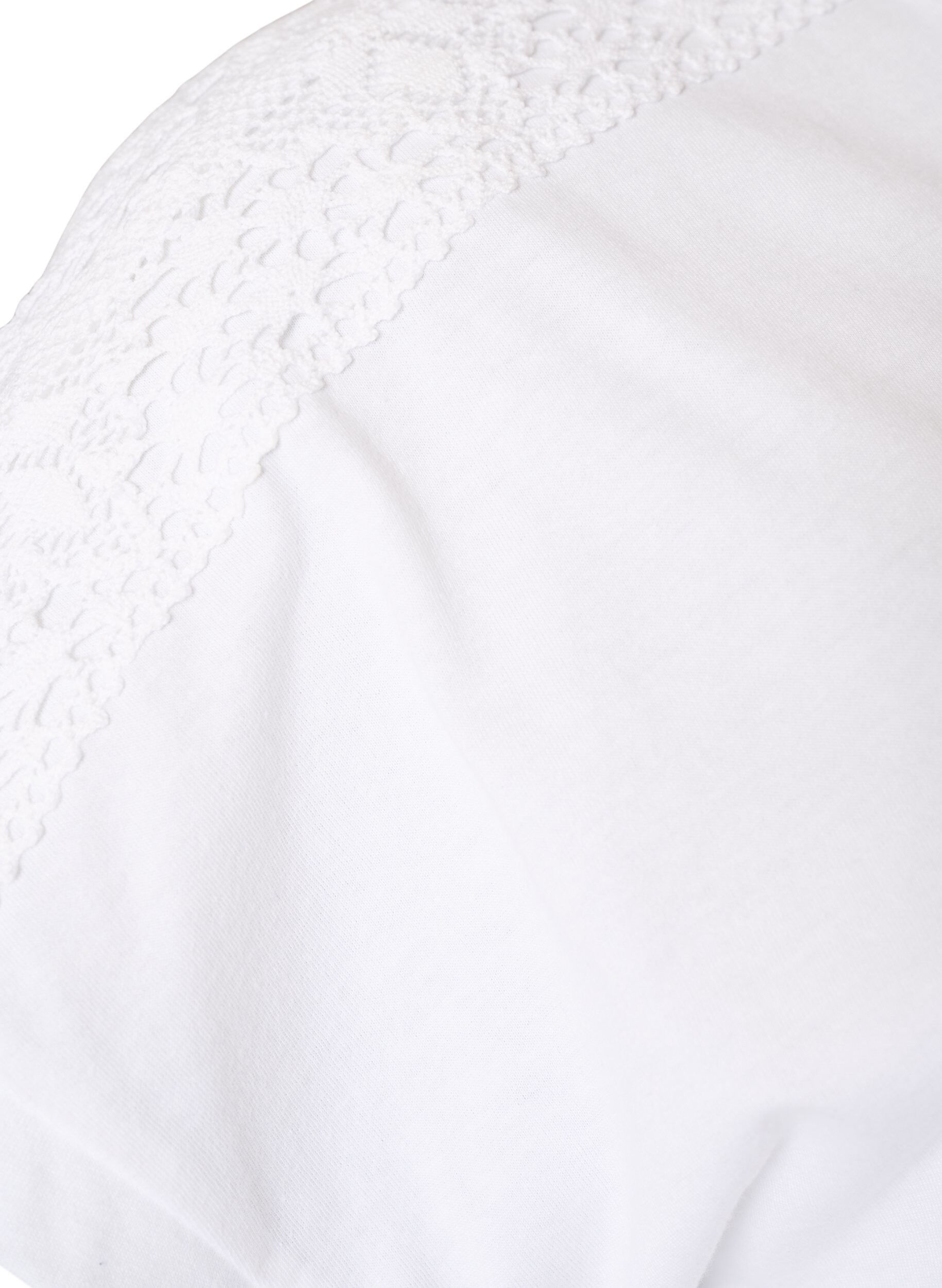 ZizziKatoenen T-shirt met haakdetail, Wit, Packshot image number 3