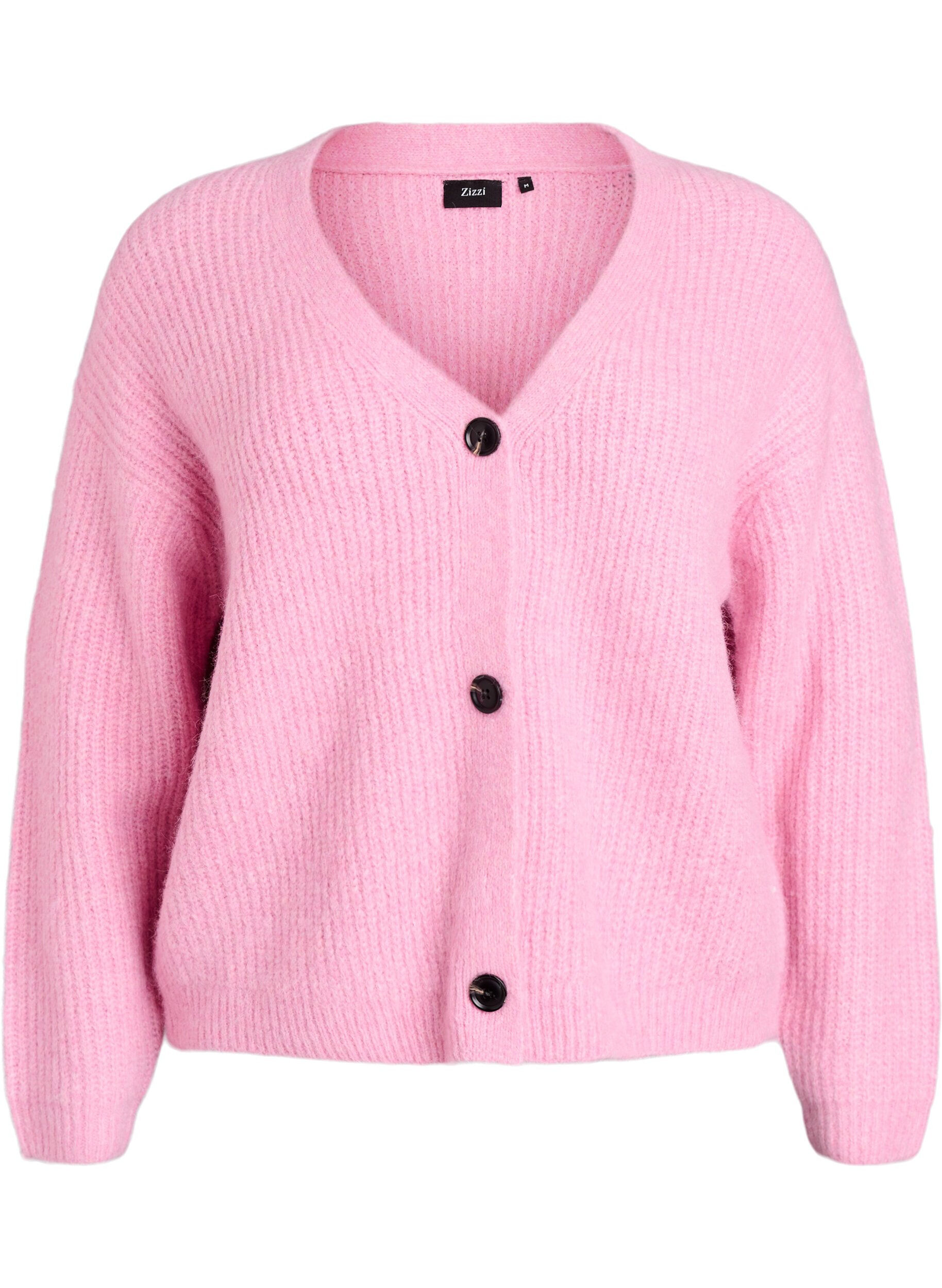ZizziV-hals cardigan van breisel, Roze, Packshot image number 0
