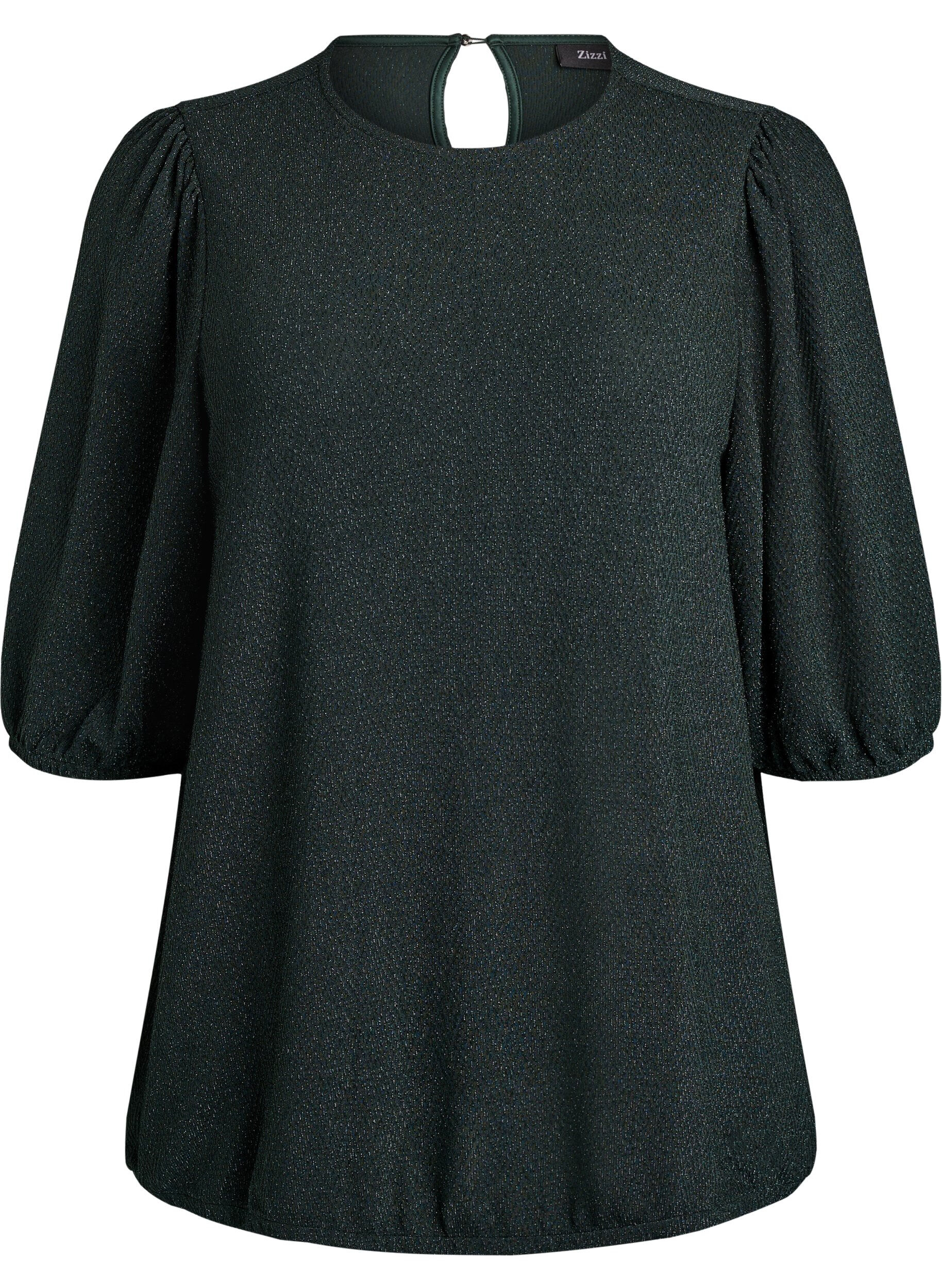 Blouse met glitterpatroon en 3/4 mouwen