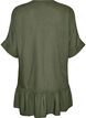 Viscose tuniek met knopen en rucherand, Groen, Packshot image number 1