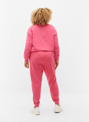 Pantalon de survêtement avec imprimé et poches, Hot Pink AOP, Model image number 1