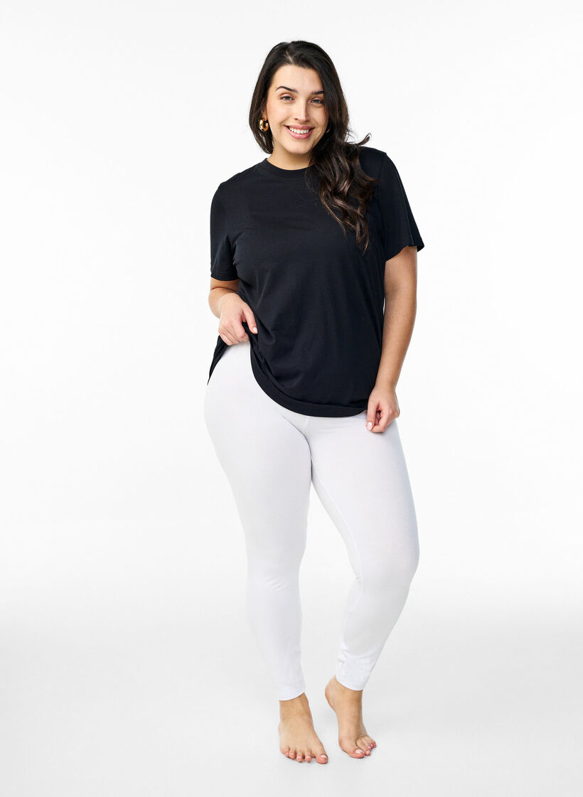 Leggings basiques en viscose, Blanc, Model image number 1