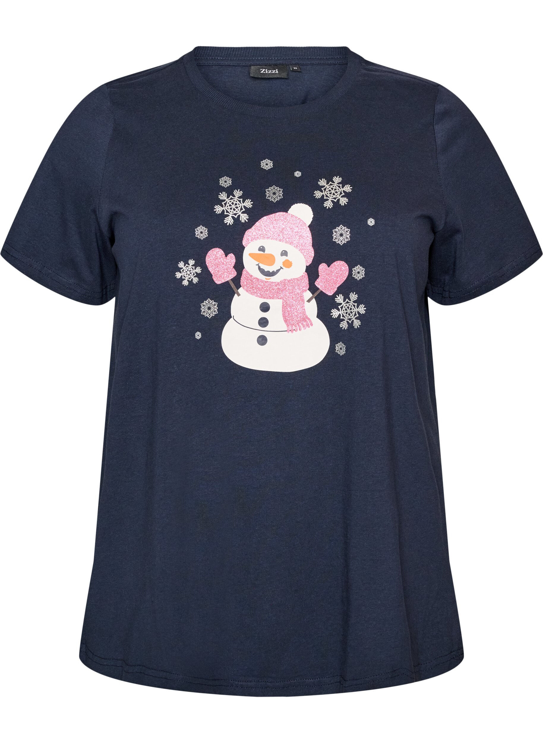 ZizziT-shirt de No&euml;l en coton bio, Bleu, Packshot image number 0