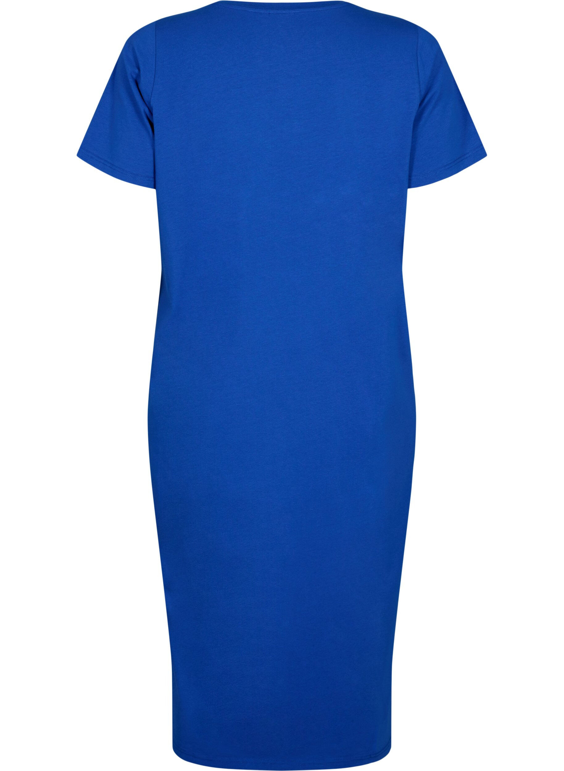 Zizzi Robe en coton &agrave; manches courtes avec fente, Surf the web, Packshot image number 1