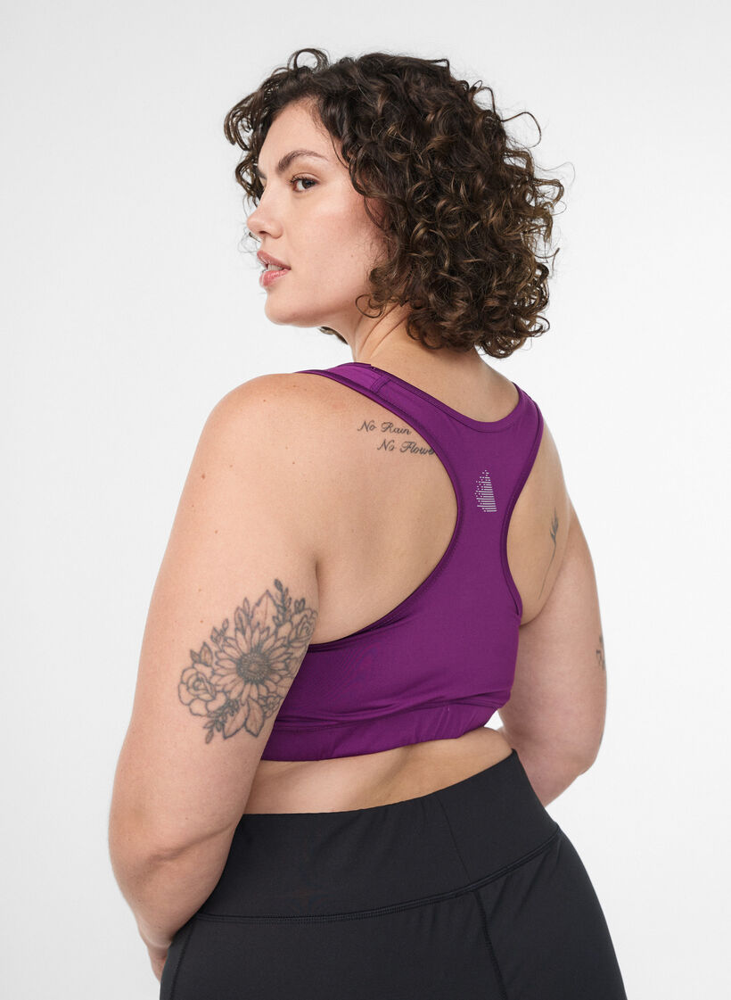 Sport-bh met racerback, Paars, Model image number 2