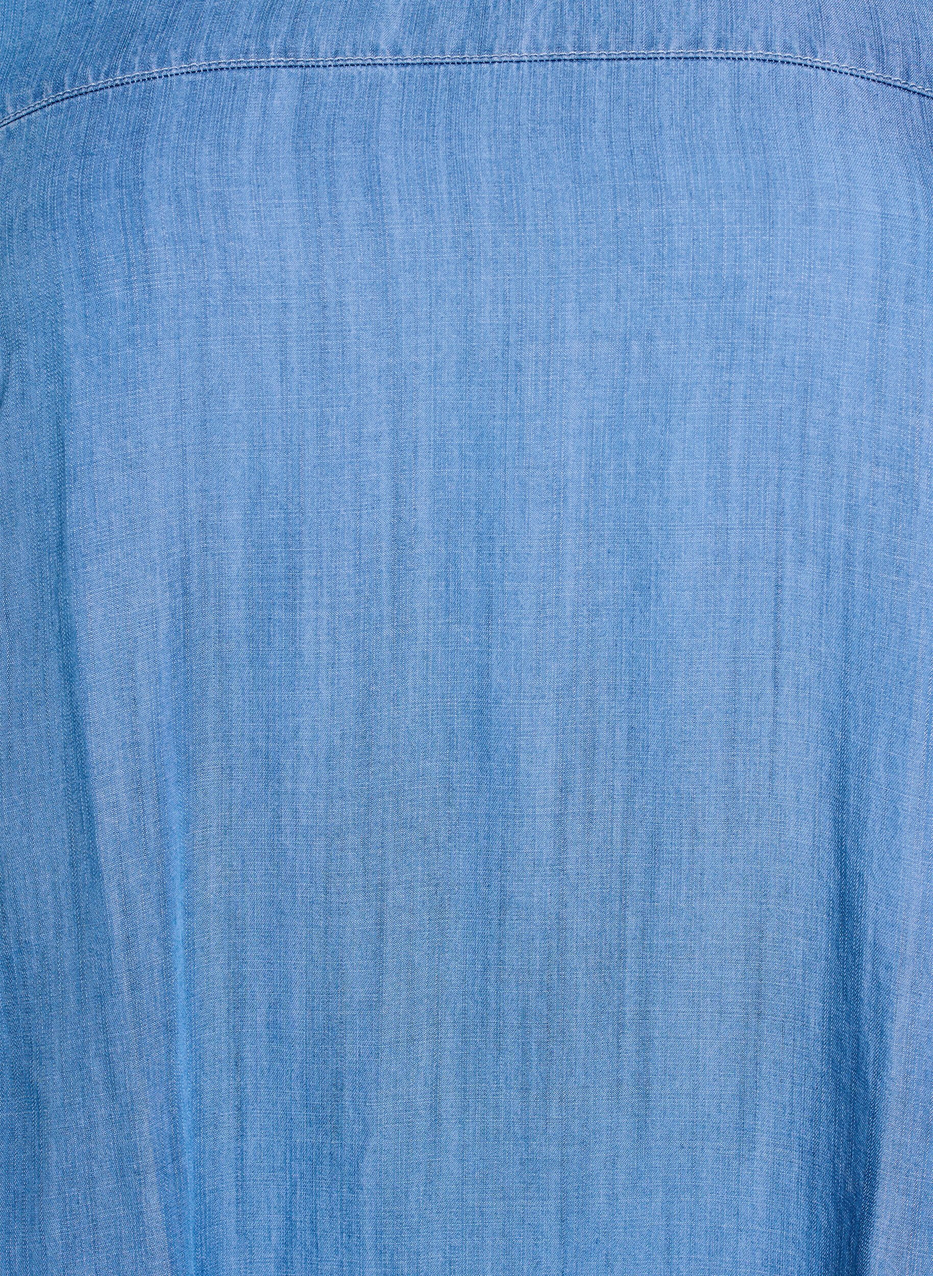 ZizziKorte jurk in lyocelldenim met een ballonpasvorm, Blauw, Packshot image number 2