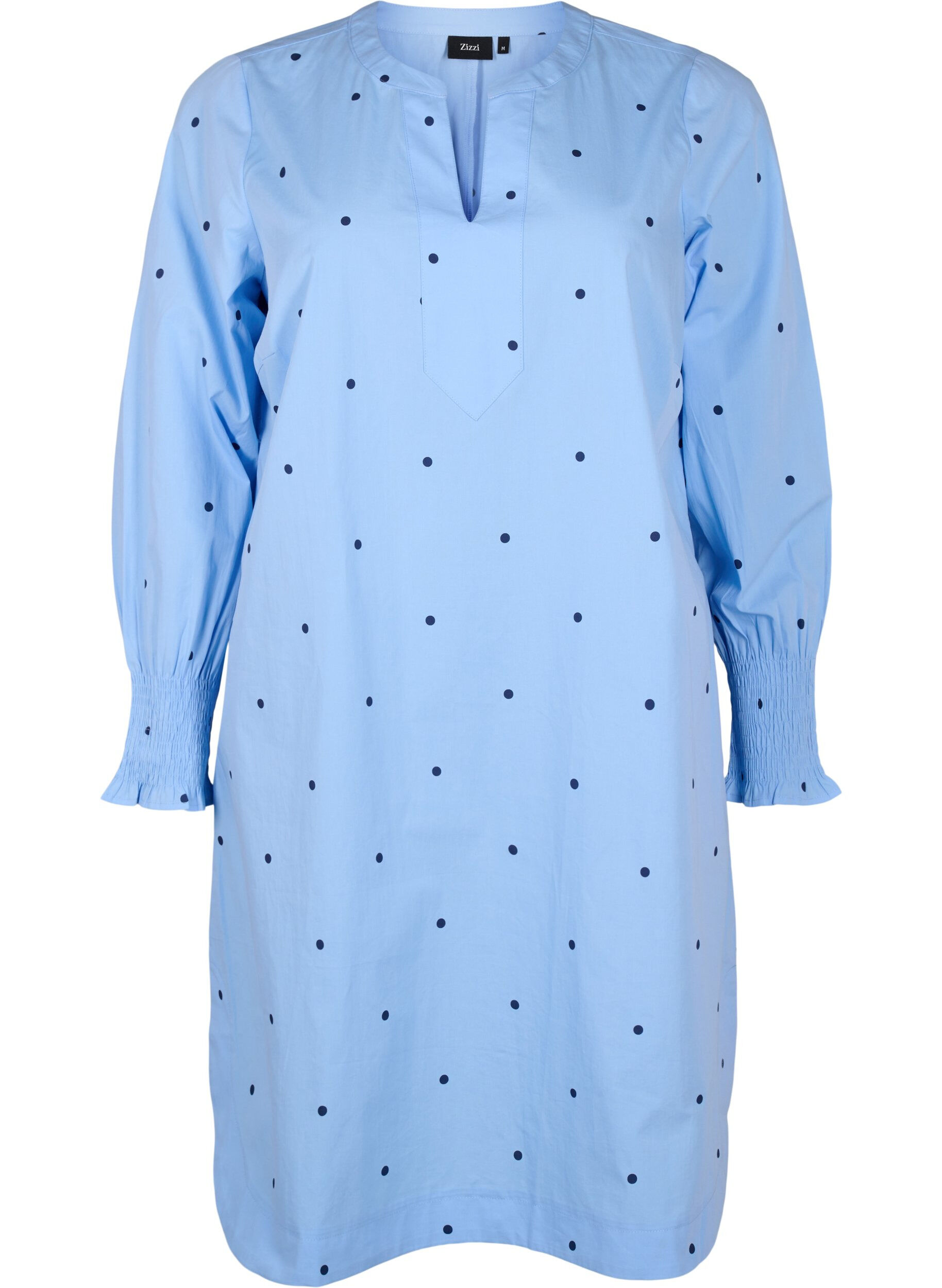 ZizziJurk met polka dots en lange mouwen, Blauw, Packshot image number 0