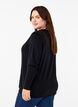 Gebreide blouse met ronde hals, Zwart, Model image number 2