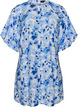 Robe courte en viscose avec manches ballon, Bleu, Packshot image number 0