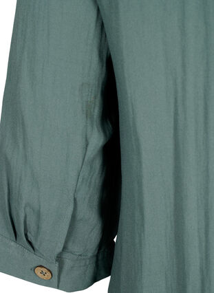 Viscose blouse met knopen en v-hals, Balsam Green, Packshot image number 3
