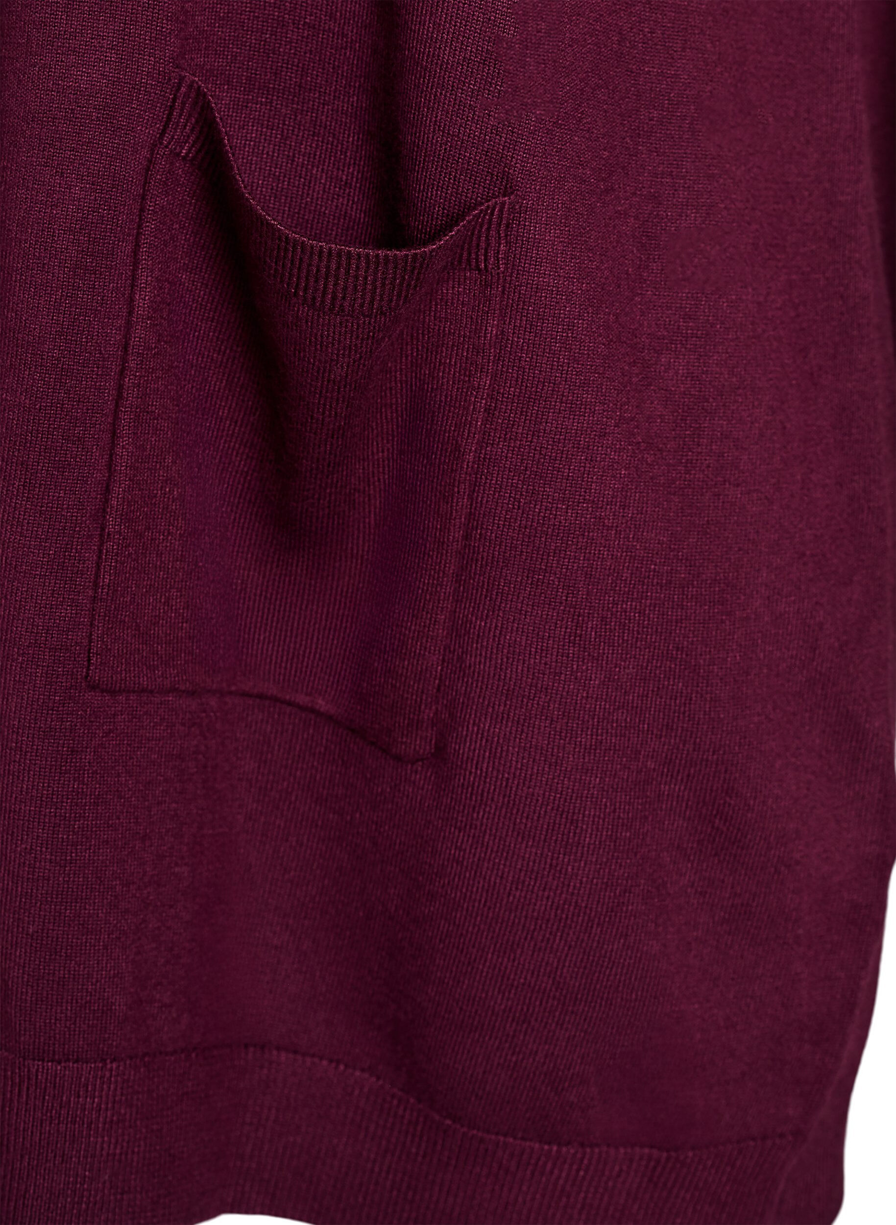 ZizziLang gebreid vest van een viscose mix, Rood, Packshot image number 2