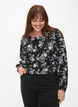 Blouse met pofmouwen, Black Flower AOP, Model image number 0