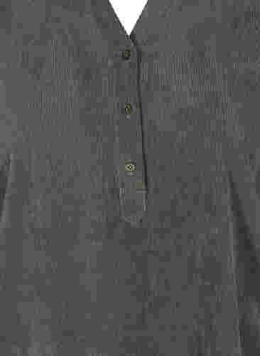 Robe en velours à manches 3/4 et boutons, Deep Forest, Packshot image number 2