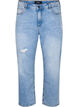 Jean cropped Vera avec détails déchirés	, Blue Denim, Packshot image number 0