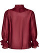 Viscose blouse met ruches en lange mouwen, Rood, Packshot image number 1