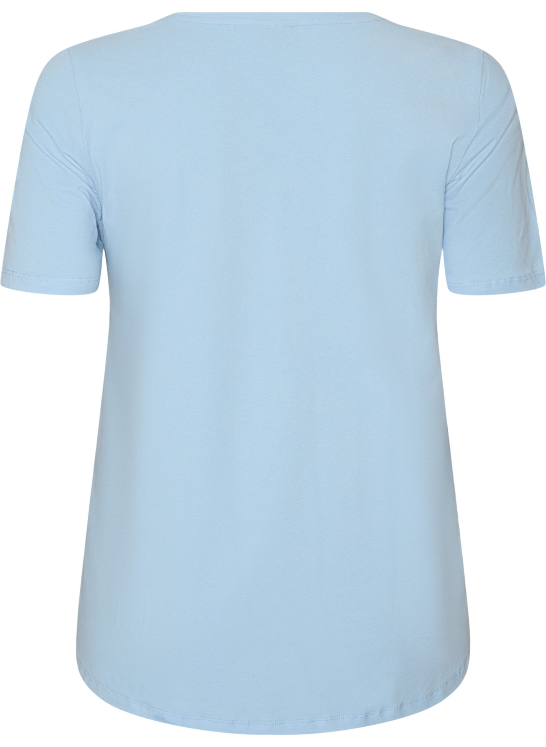 ZizziT-shirt en coton uni basique, Bleu Clair, Packshot image number 1