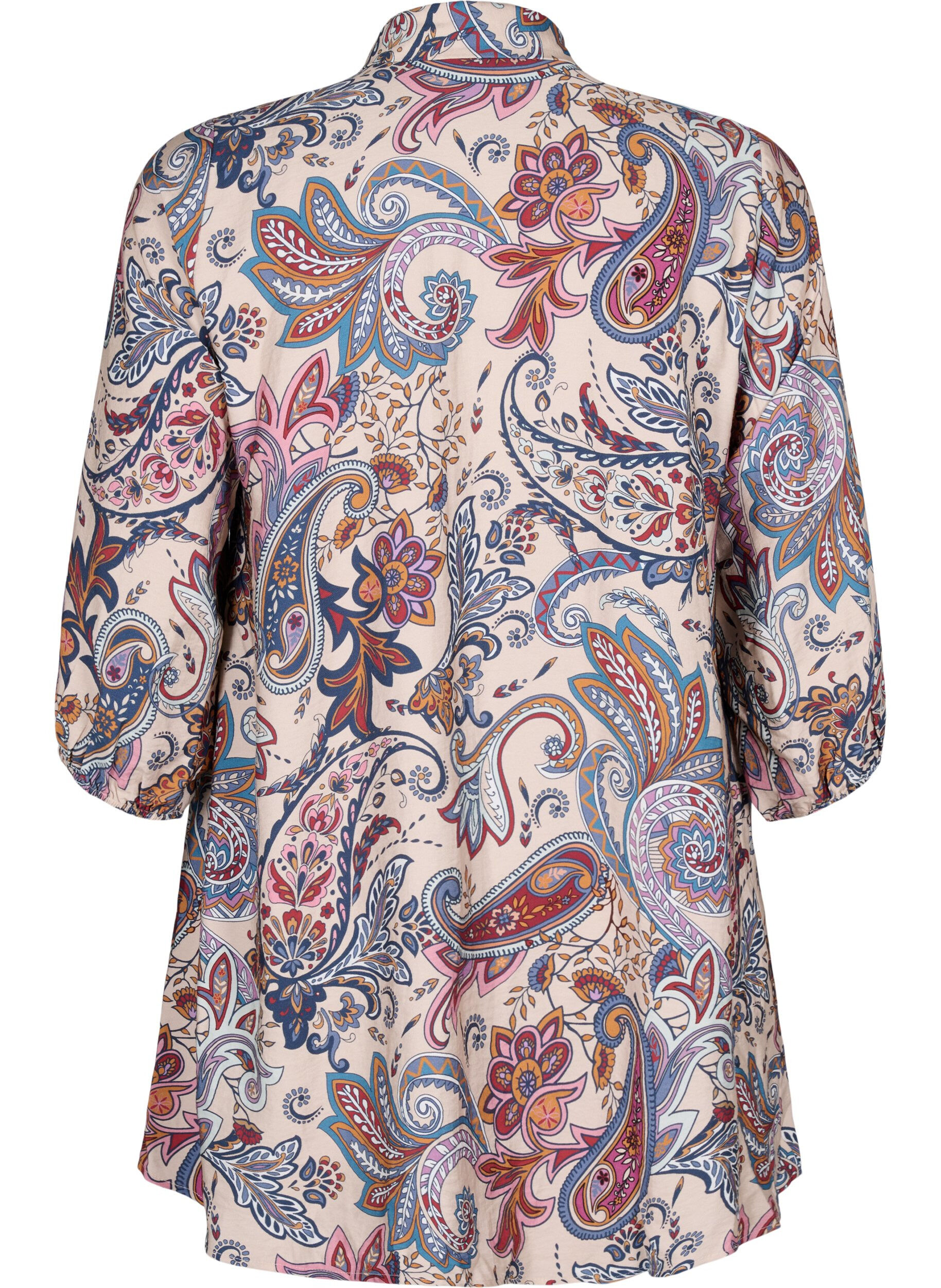 ZizziViscose tuniek met 3/4-mouwen en paisley print, Sand Do. Paisley AOP, Packshot image number 1