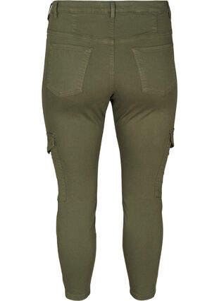 Pantalon en coton longueur cheville, Army green , Packshot image number 1