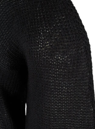 Lang gebreid vest met glitterrand, Black W Lurex, Packshot image number 2
